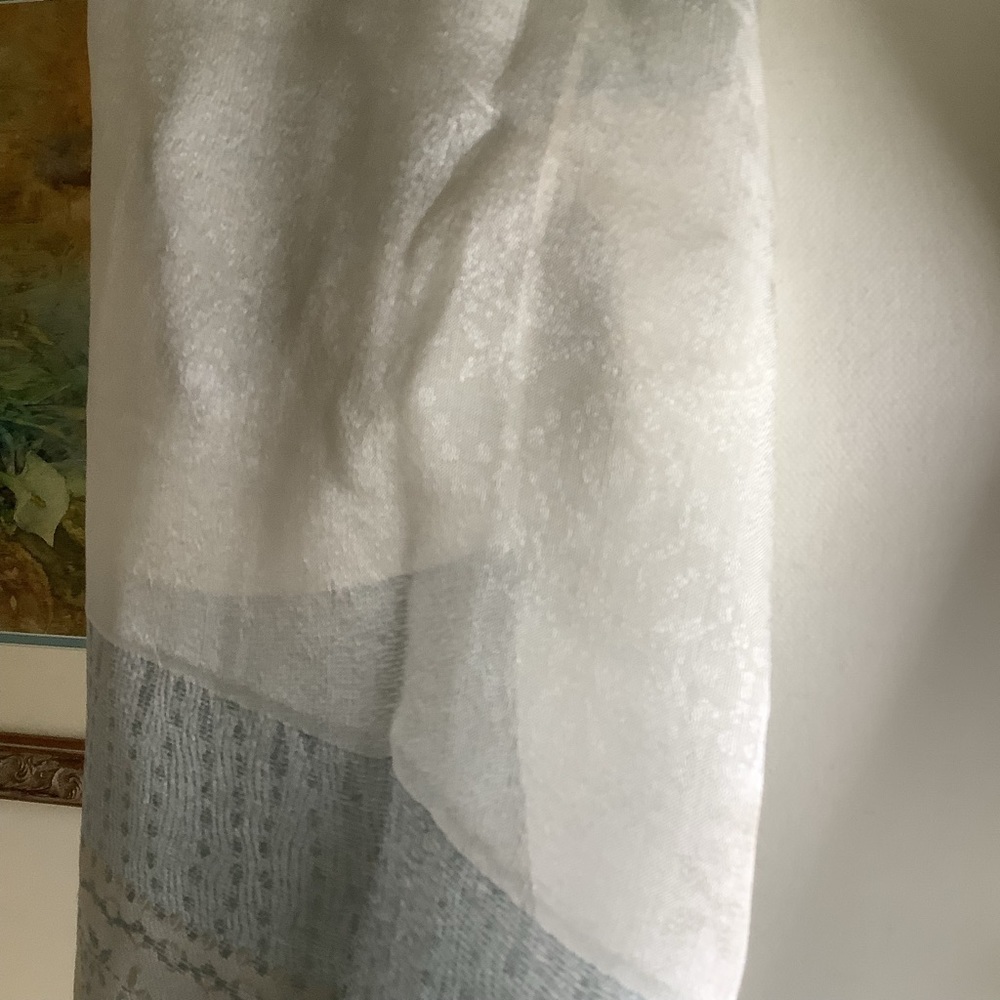 Sheer Silk Striped Rectangular Scarf - Picture 5 of 14
